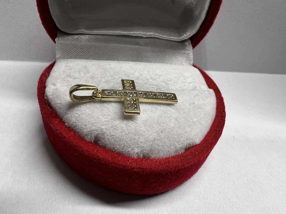 Złota zawieszka wisiorek Krzyżyk próba 585 0,77g