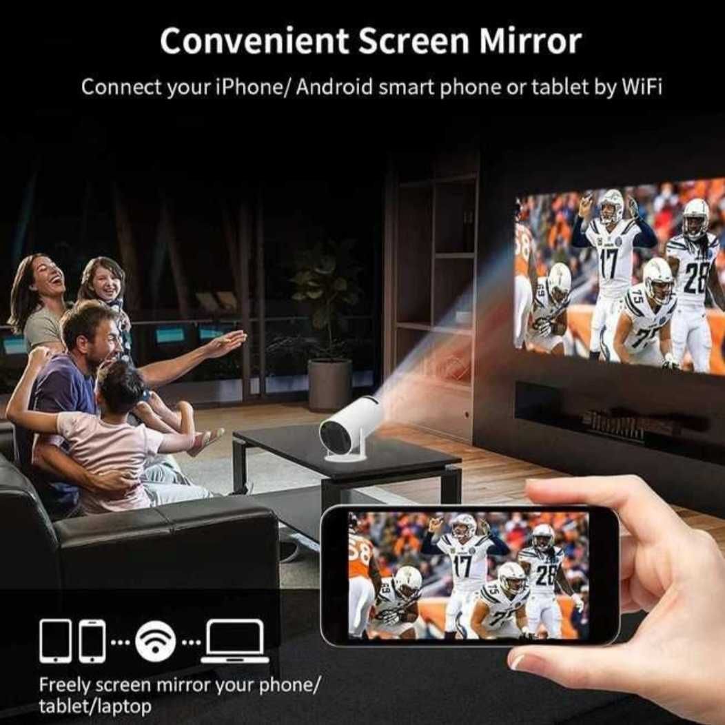 MINI PROJEKTOR 4K Wi-Fi BT 5.0 Android HY300 szary