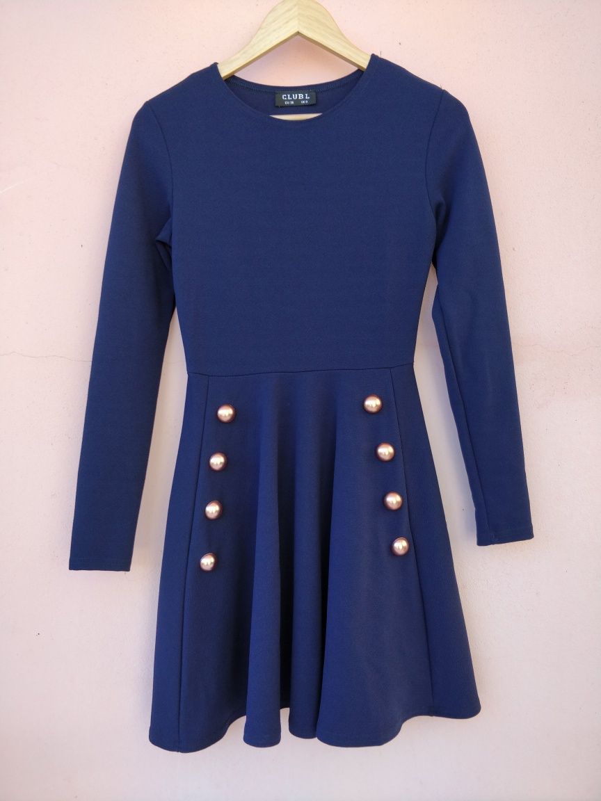 Vestido curto azul