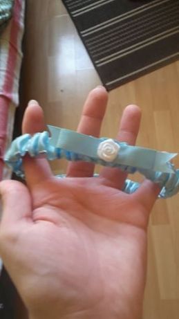 Podwiązka ślubna (kolor błękitny) rozmiar M