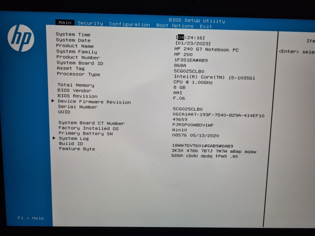 Portátil HP 240 G7 - i5-1035 / 8GB / 250GB ssd