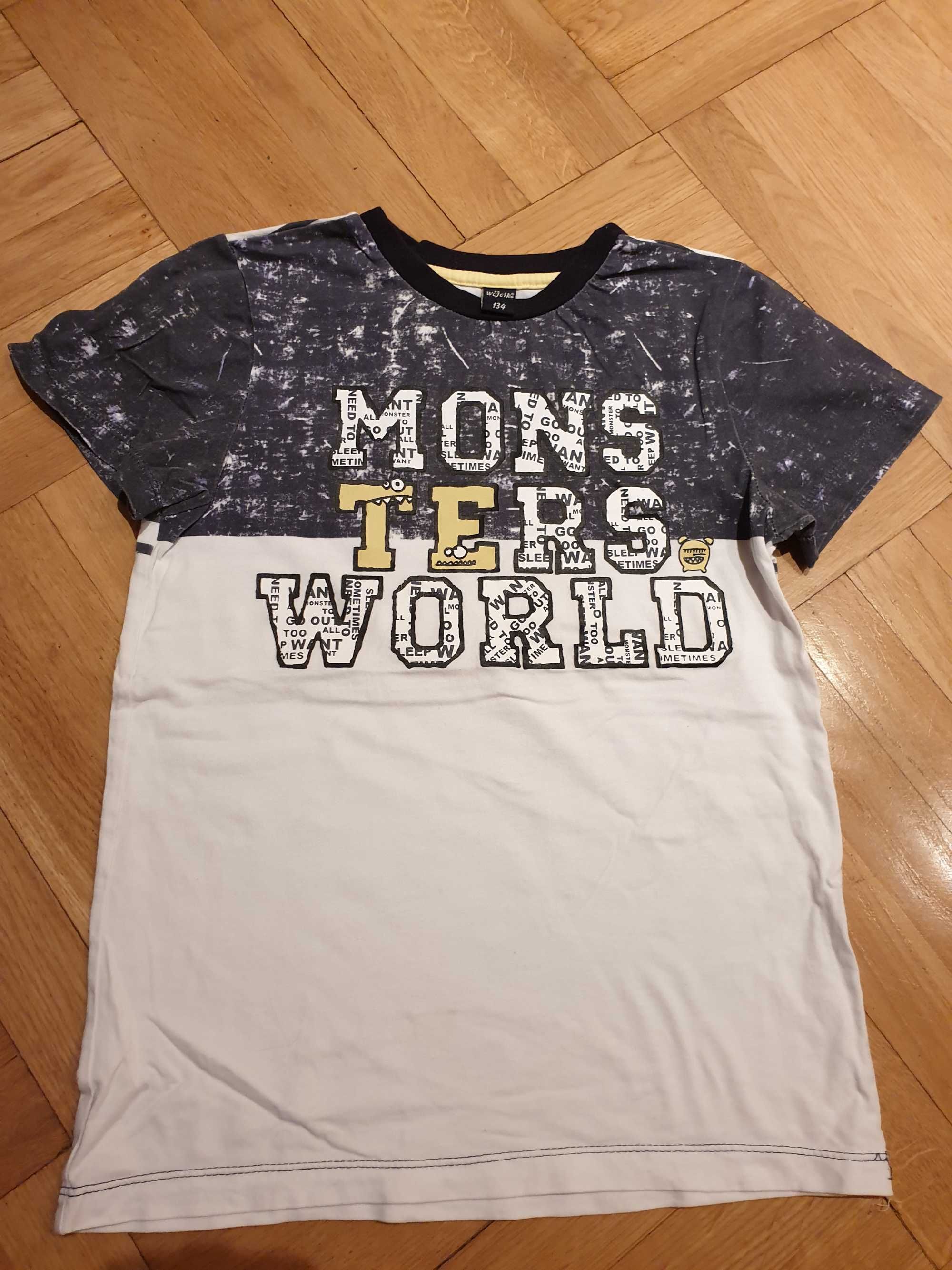 3 częściowy komplet bluza, tshirt i spodnie "Monster" Wójcik r.134