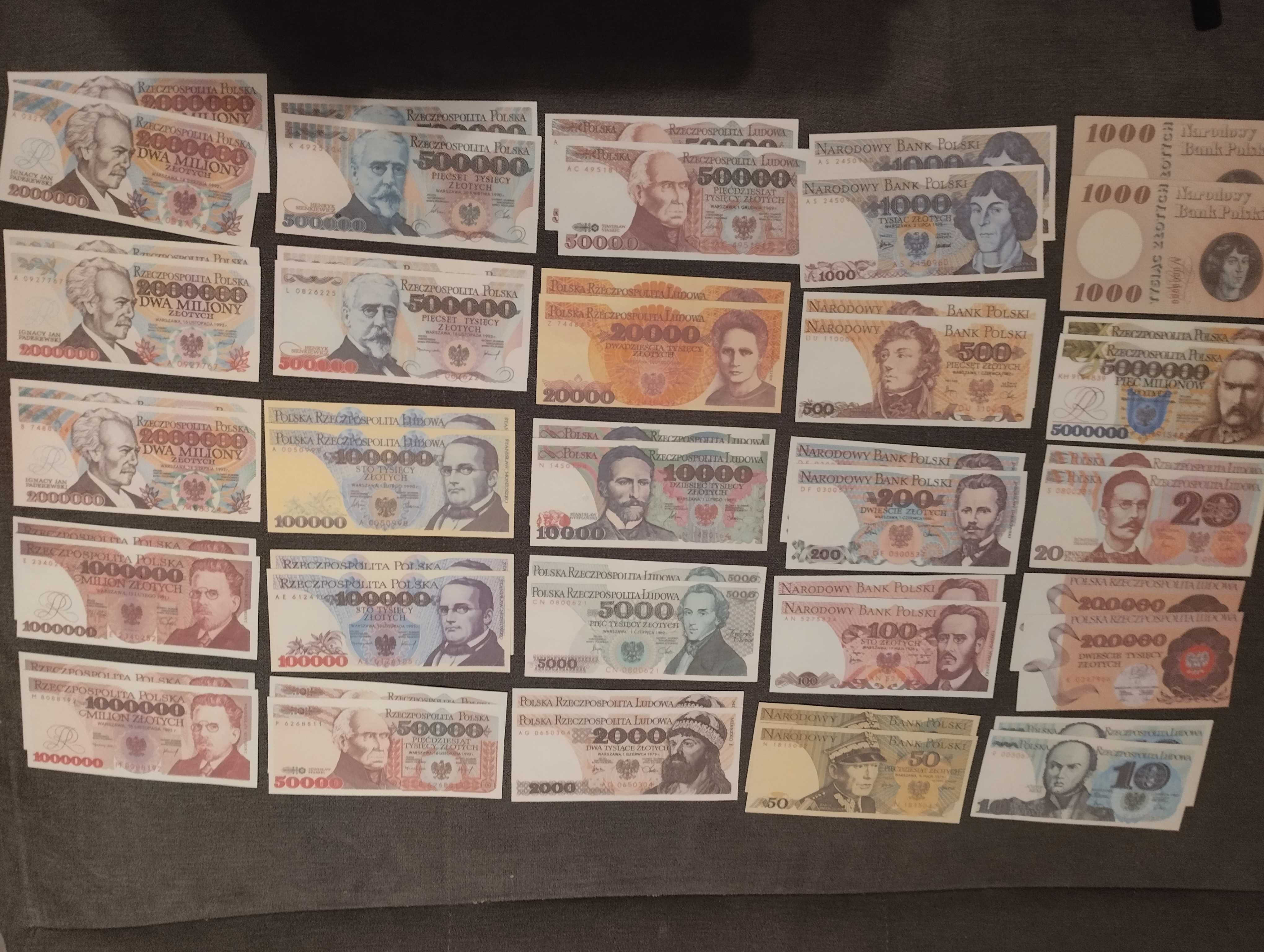 zestaw 50 banknotów PRL Polska