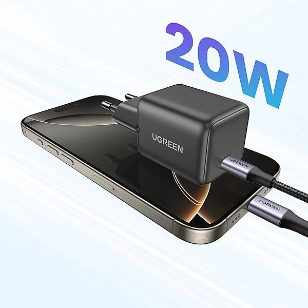 Ładowarka sieciowa Ugreen X512/20W GaN 1x USB-C - szara