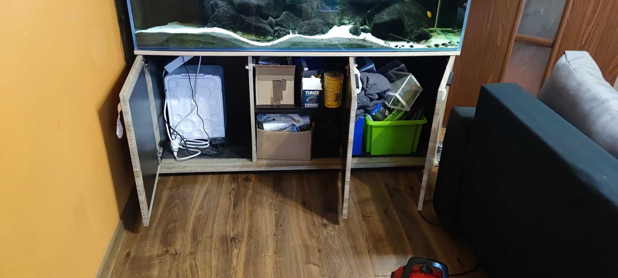 Akwarium 450L Opti White 150x50x60cm z szafką i całym osprzętem+ ryby