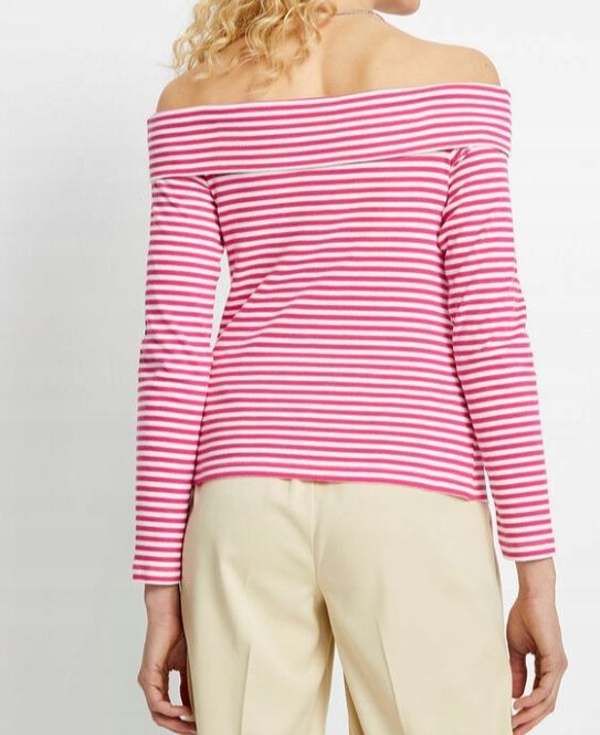 B.P.C bawełniana bluzka carmen w paski ^48/50