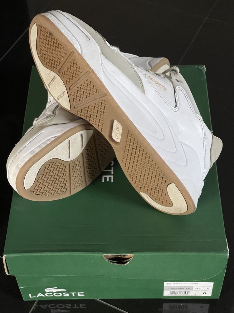 Buty Lacoste Court Slam 319 skóra naturalna r. 39,5 sneakers białe