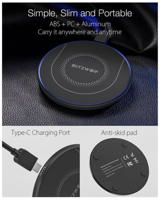 Бездротовий зарядний пристрій BlitzWolf BW-FWC7   15 Ват