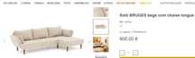 Sofá bege com chaise longue