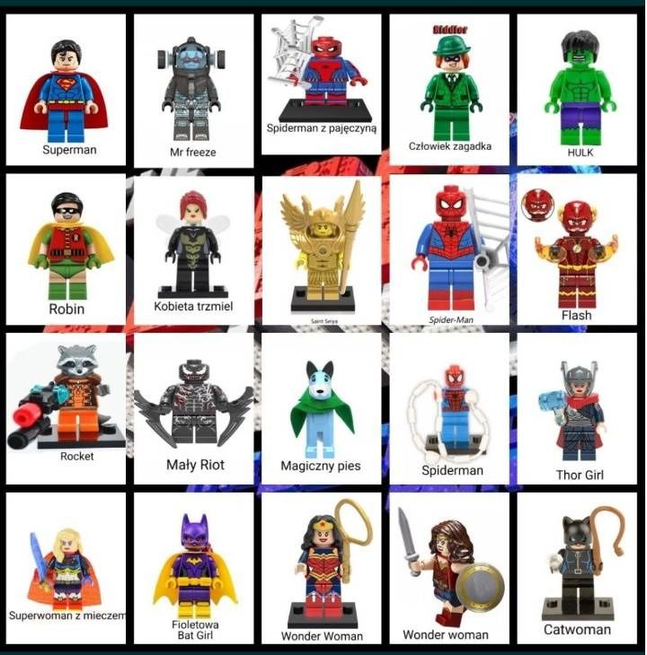 Klocki figurka DC MARVEL AVENGERS w pełni kompatybilne z klockami Lego
