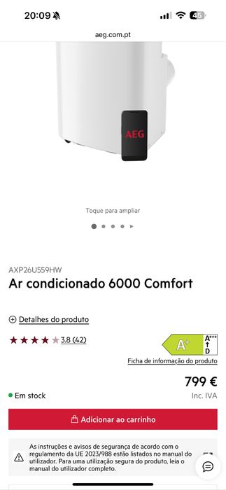 Ar Condicionado Portátil AEG 6000 Comfort