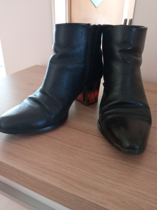 Buty botki skóra