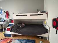 Łóżko piętrowe góra 90 cm,  dół 120 cm