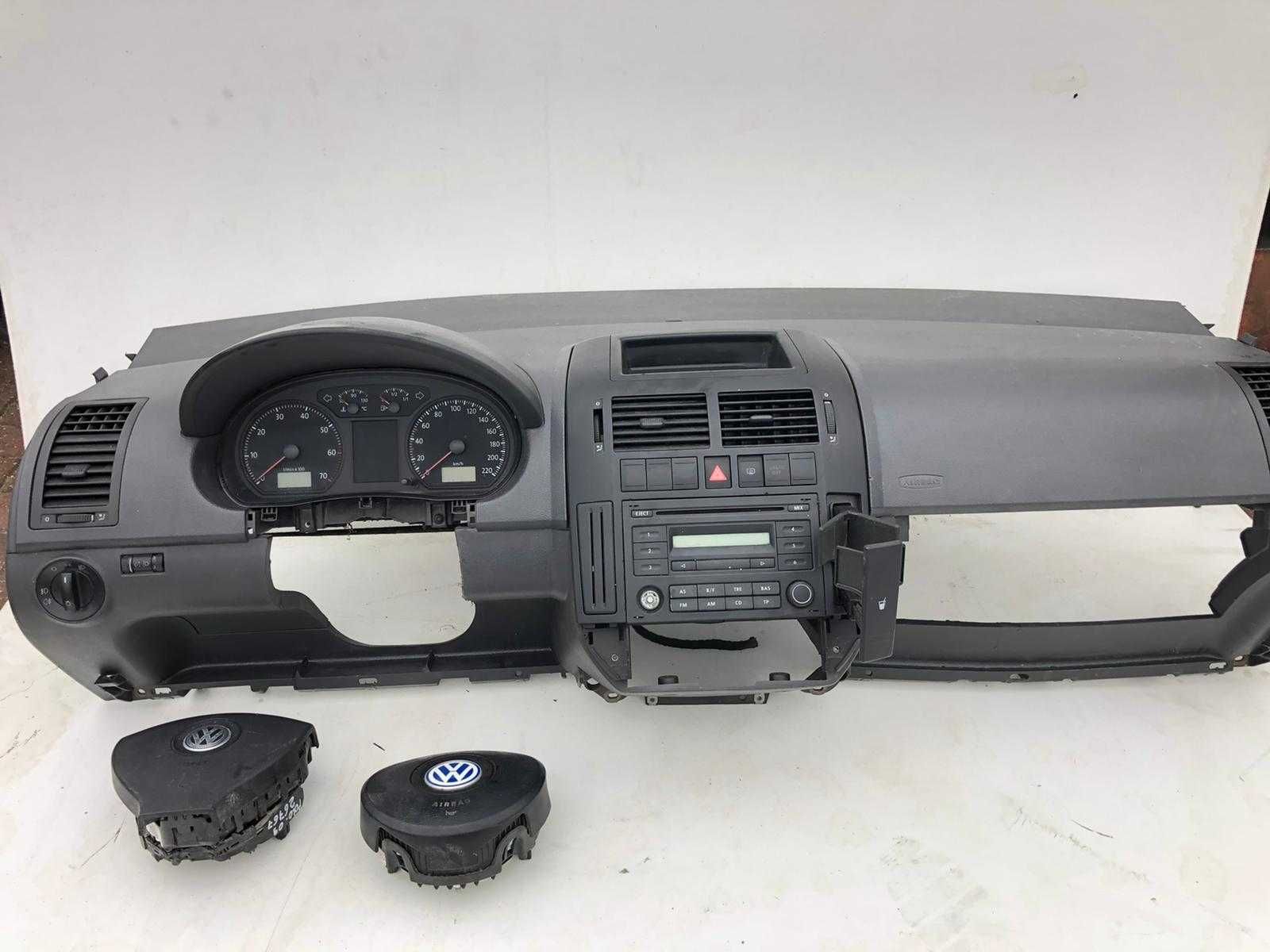 VW Polo 2005r-2009r IV 9N lift konsola deska rozdzielcza airbag