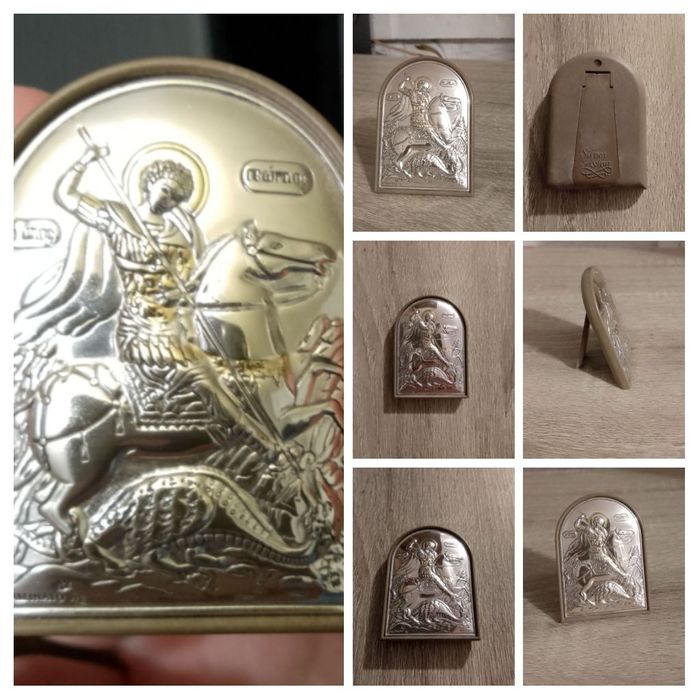 Икона Георгий Победоносец Silver Axion, Греция