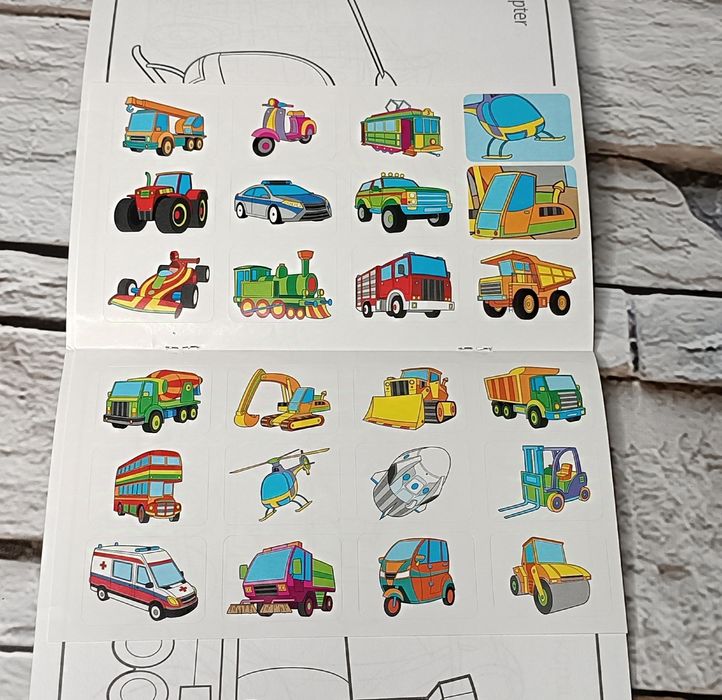 Kolorowanka z kredką - Pojazdy -