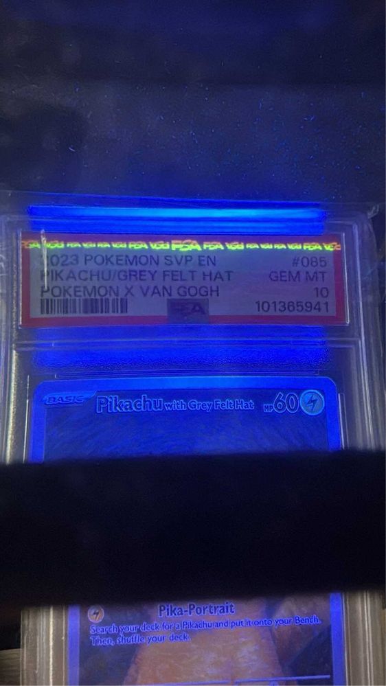 Pikachu with grey felt hat PSA 10