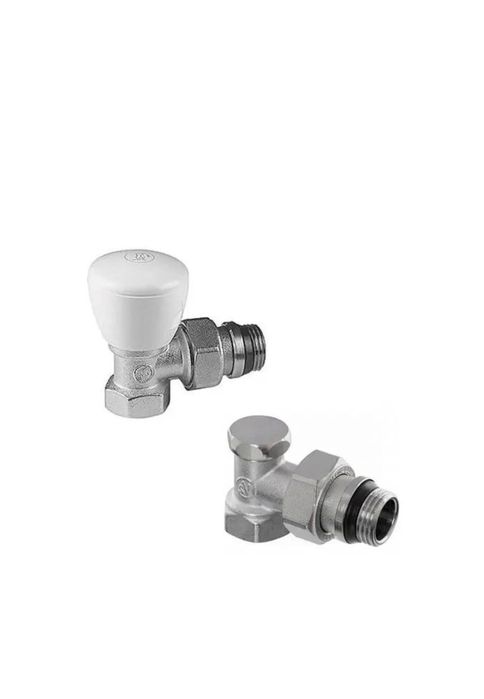 Кран радіаторний Giacomini 1/2" кутовий, подача + зворот. комплект
