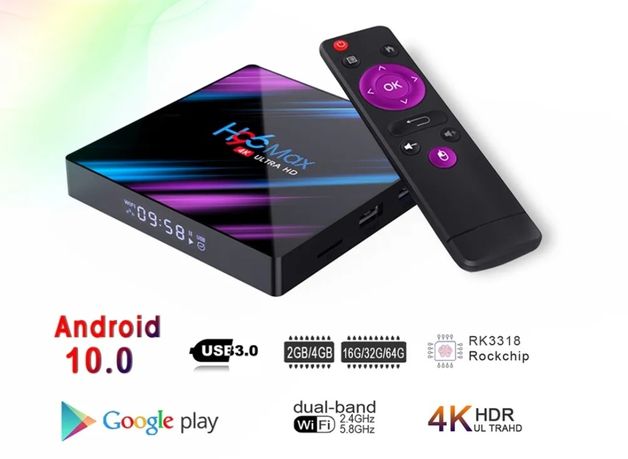 TV BOX 4/64 4K Wi-Fi Android Smart TV GOOGLE Sklep Gwarancja