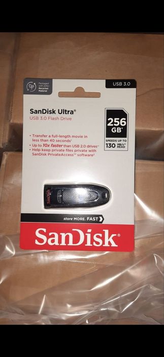 Флеш-накопичувач SanDisk USB 3.0 Ultra 256Gb (130Mb/s) Black