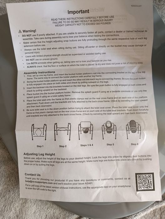 Krzesło toaletowe składane