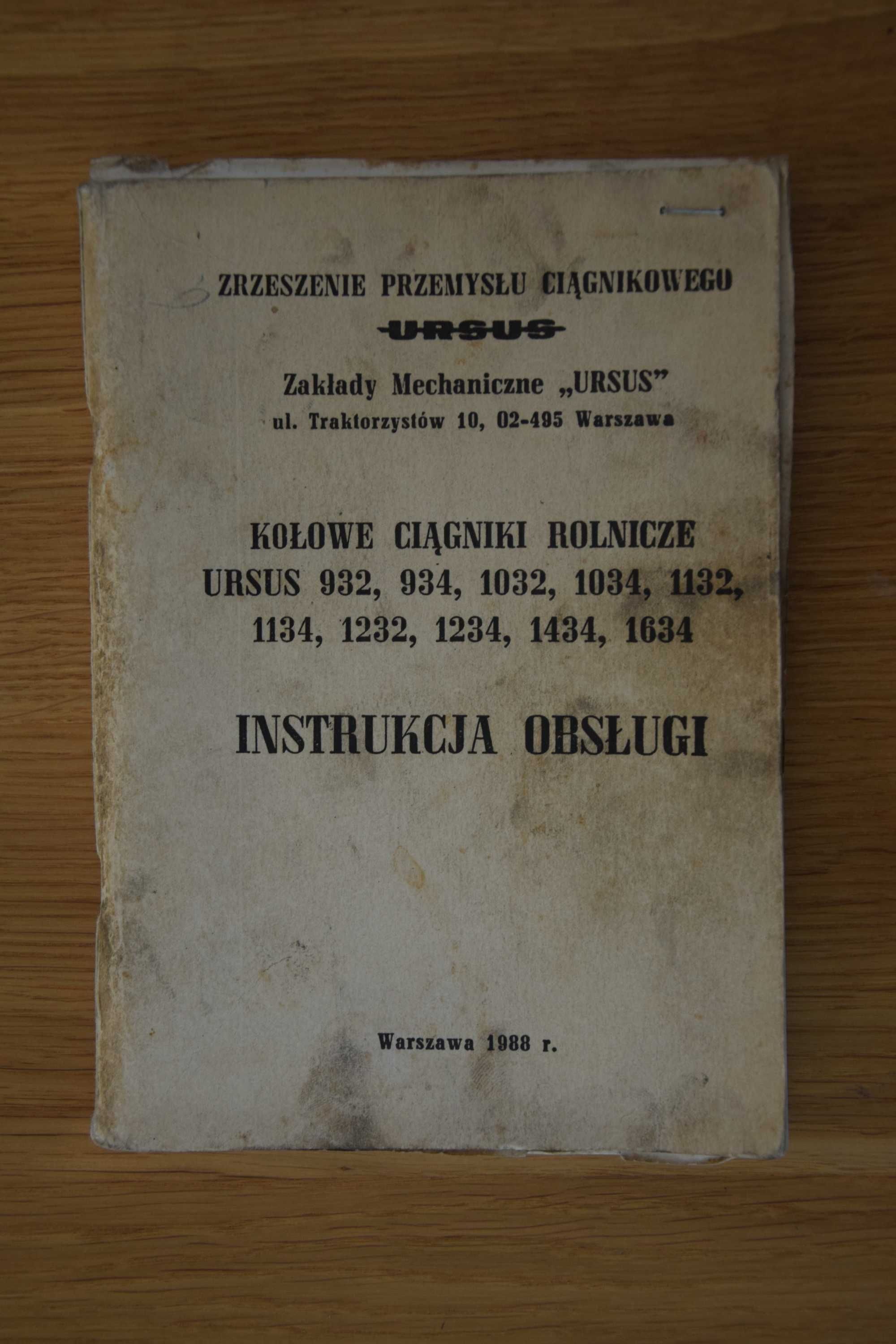 Instrukcja obsługi URSUS 932, , 1032, , 1132, 1232, 1234, 1434, 1634