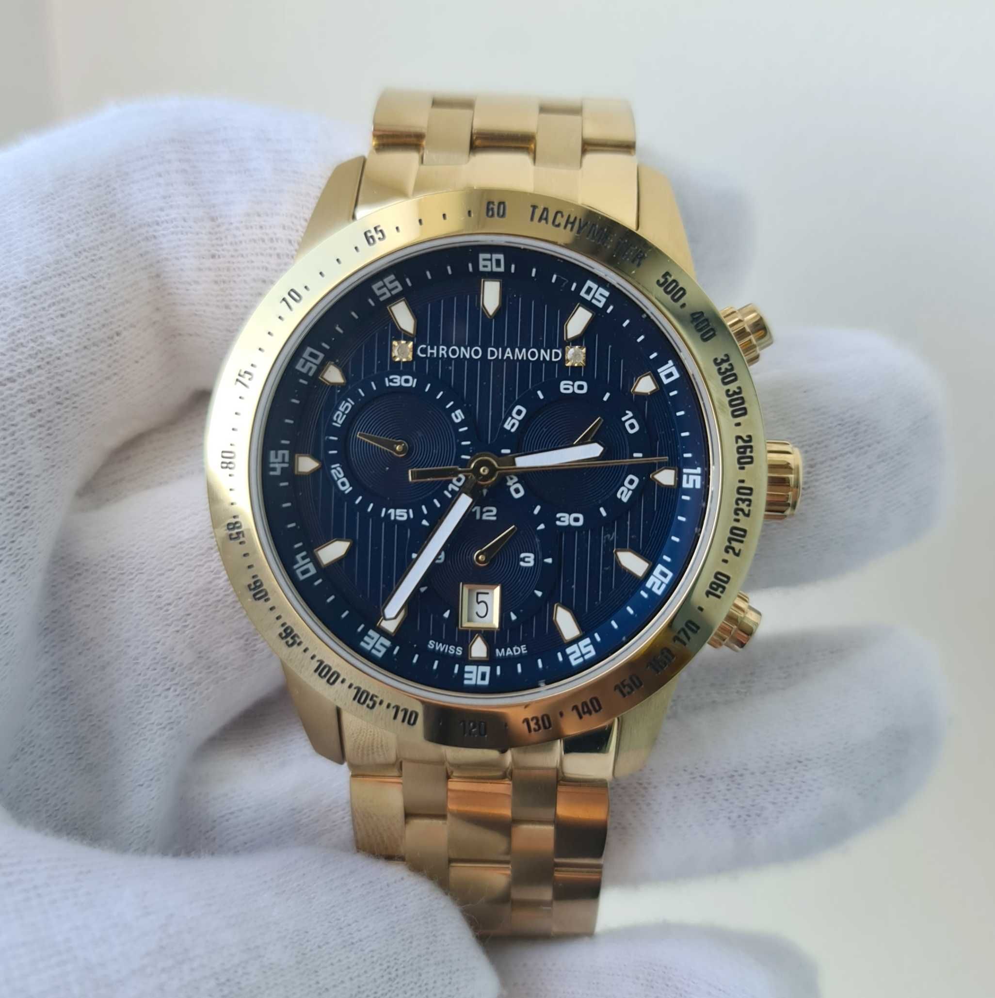 Чоловічий годинник Chrono Diamond 12100 Chronograph Limited Edition 43