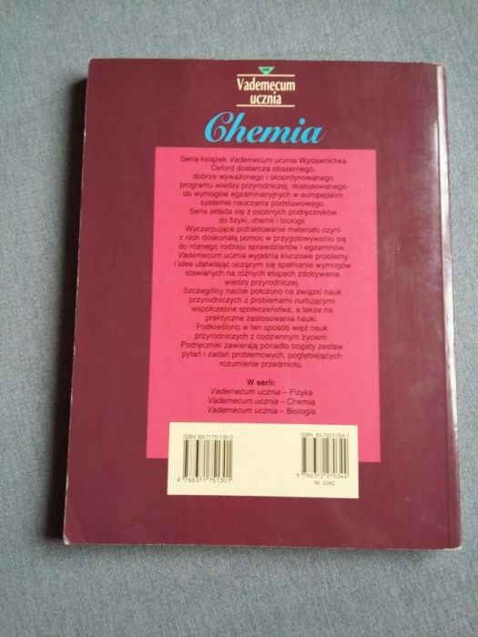 Chemia Vademecum ucznia/ repetytorium / książka do chemii