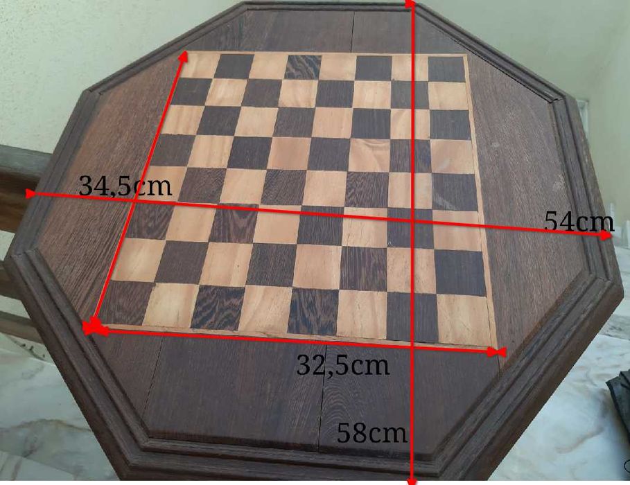 Tampo Mesa de Xadrez em madeira