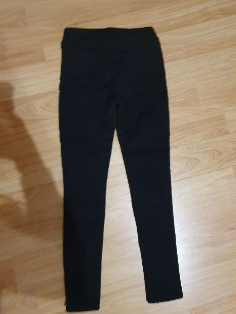 Штани джинси лосіни утеплені флісом чорні 7-8 років