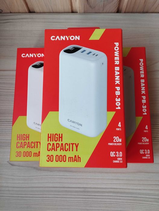 PowerBank Canyon PB-301 30000mAh PD/20W, QC/3.0 (CNE-CPB301W)