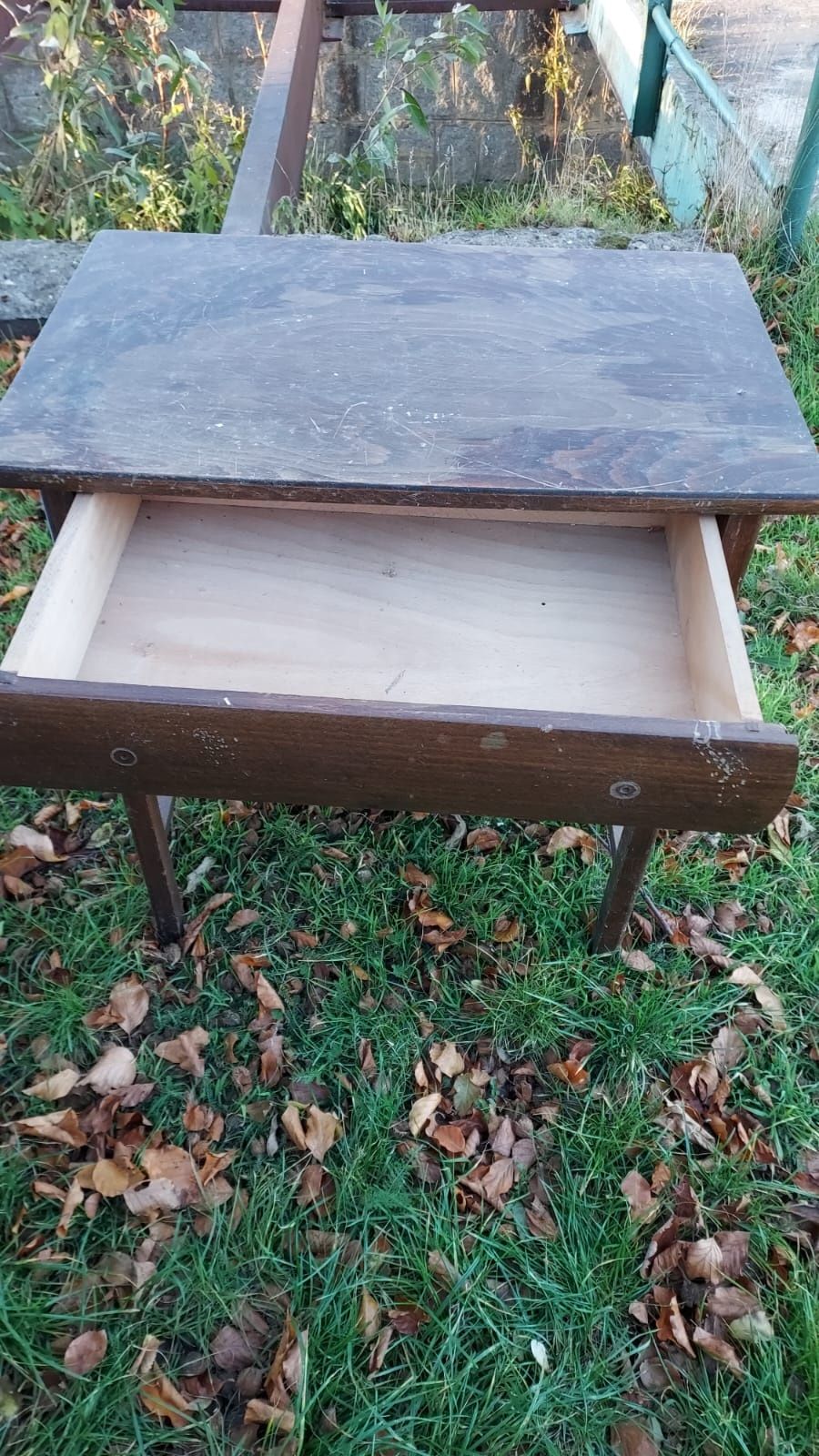 Antyk stary stolik z litego drewna