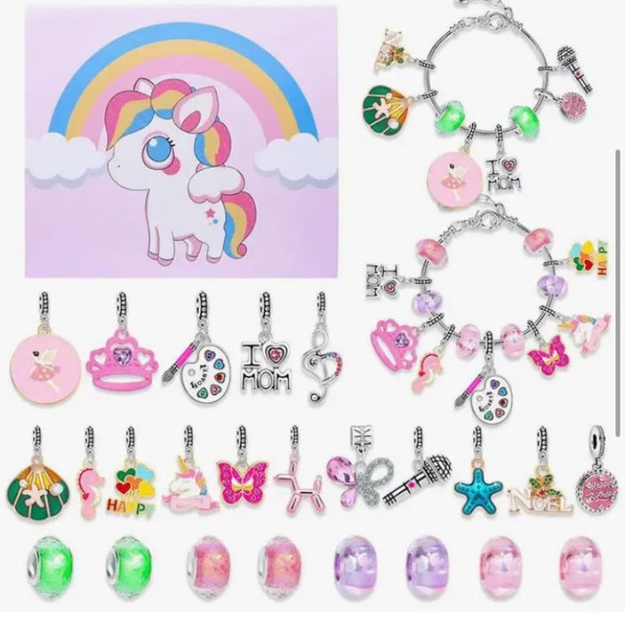 Набір браслетів,адвент календарь,детские браслеты,новогодний календарь