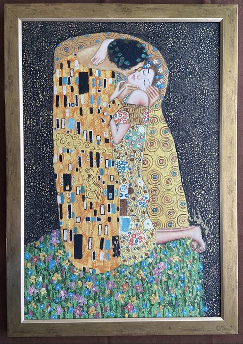 Obraz olejny na płótnie - „Pocałunek” Klimta (kopia)