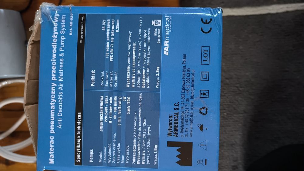materac przeciwodleżynowy pneumatyczny
