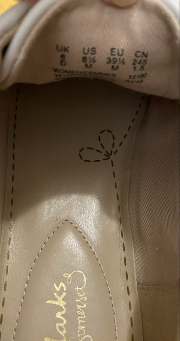 Белые кожанные кеды Clarks 39 р