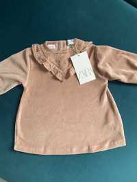 Bluzka Zara 74cm dla dziewczynki pudrowy róż