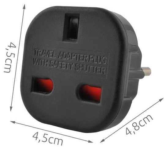 Adapter sieciowy 230V UK na EU Gniazdo Anglia - Wtyczka Europa
