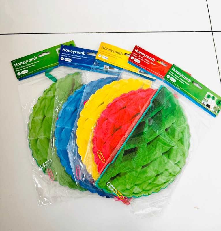 Rozeta papierowa pompon dekoracja kula dekoracyjna 30 cm 5 szt