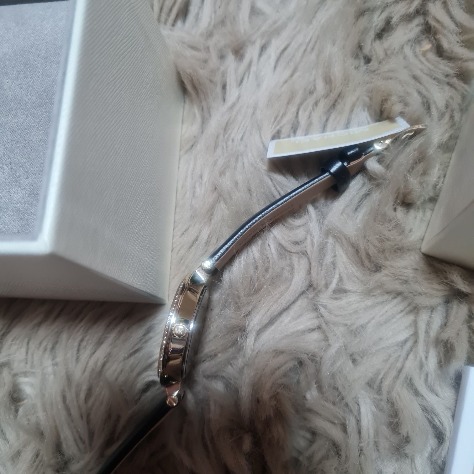 Michael Kors zegarek damski watch MFO anabeth czarny złoty cyrkonie z