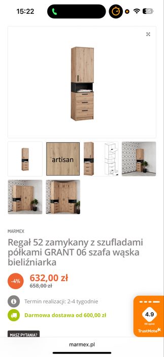 Regał z szufladami marmex grand