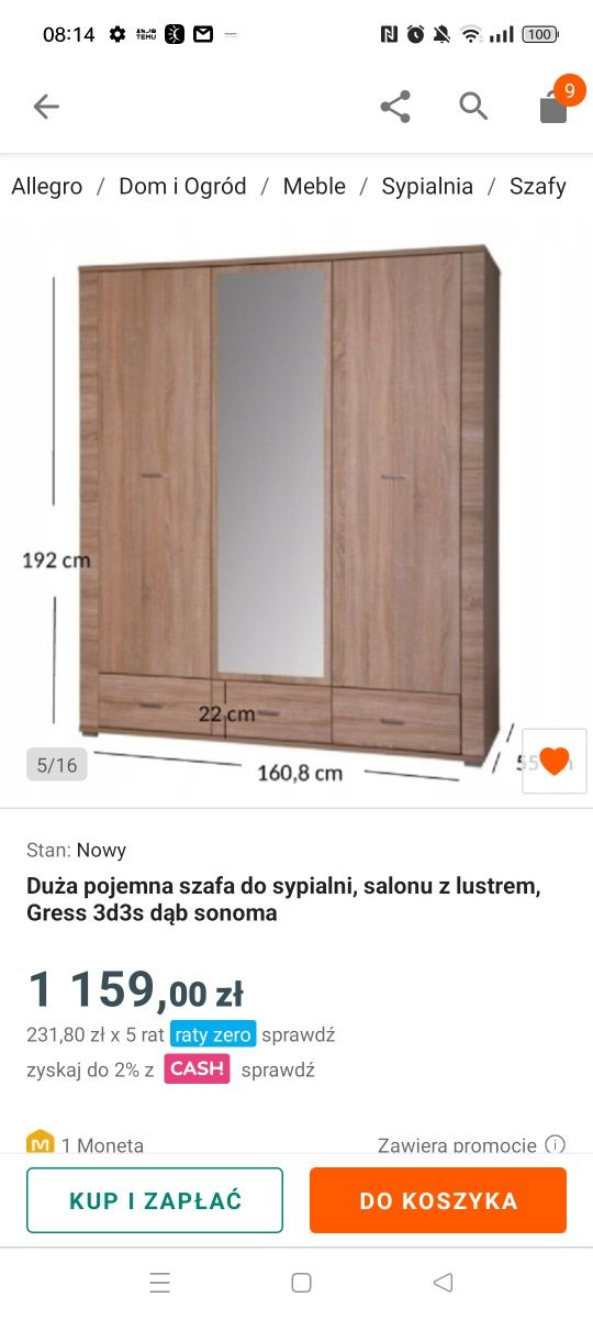 Szafa z nadstawka kolekcja gress