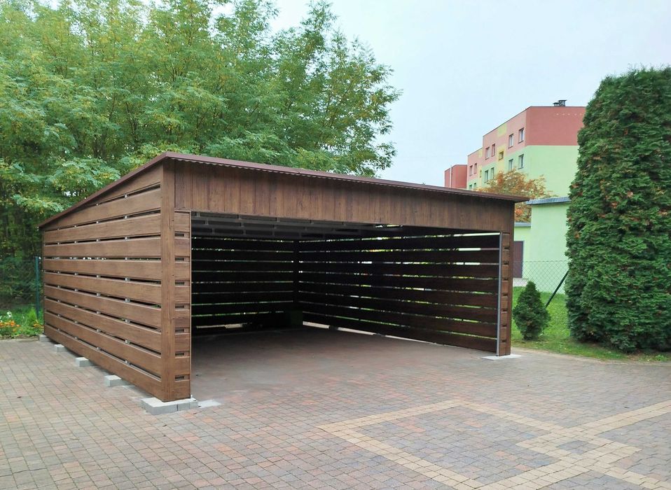 Drewnopodobny Carport - Wiata na Samochód