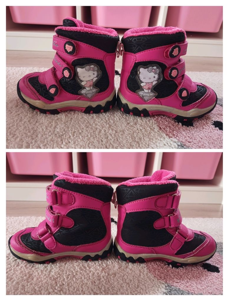 Buty zimowe dziewczęce kozaki/ śniegowce 25