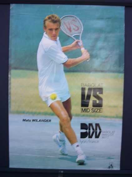 Poster de ténis anos 80 - Mats Wilander – Babolat VS