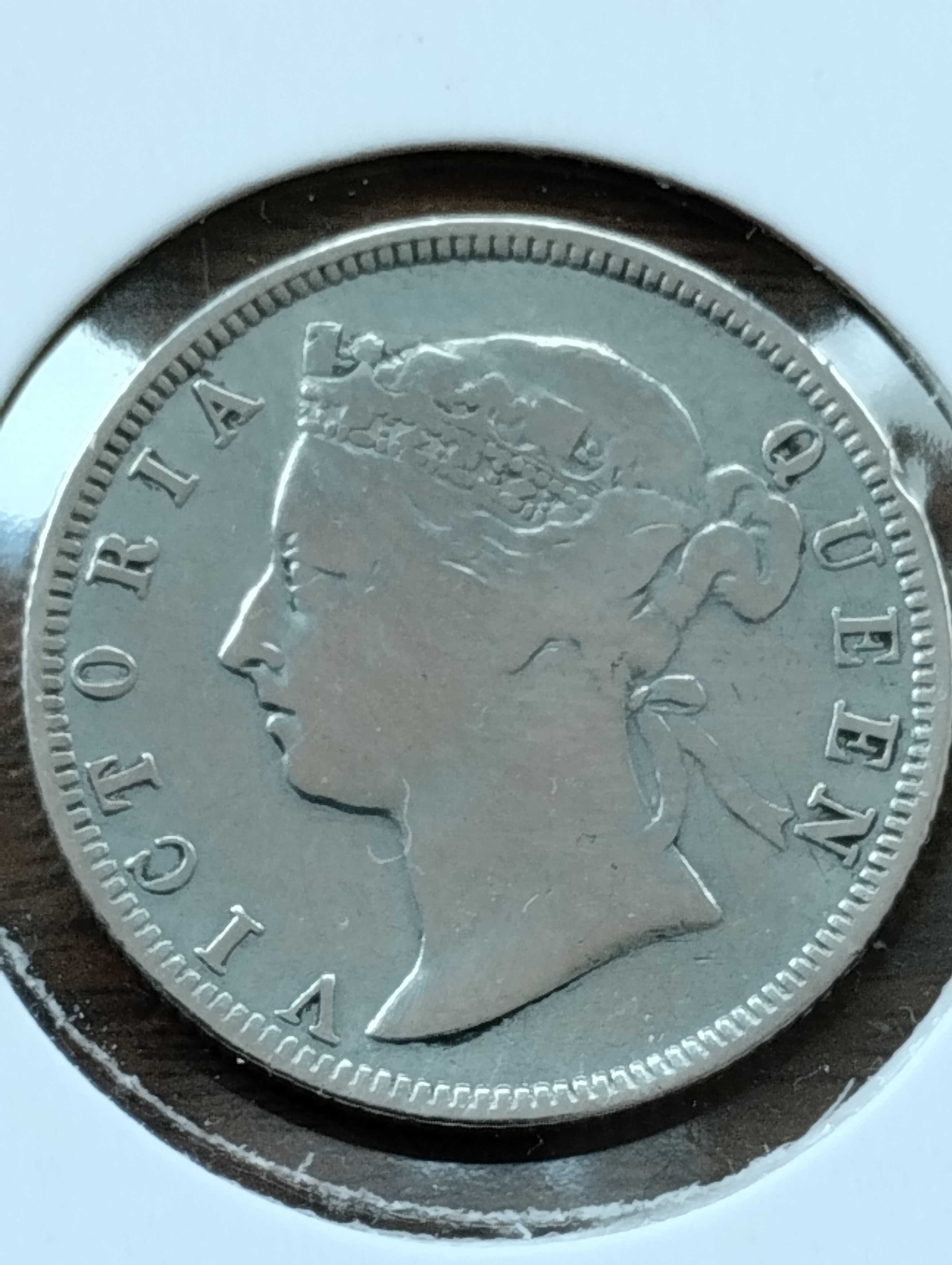 20 centavos de 1895 em prata Hong Kong