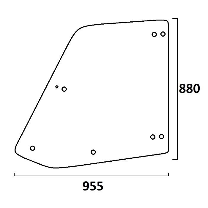 szyba drzwi górna CAT TH 336, 337 Deutz-Fahr Agrovector 37.6 ACX136