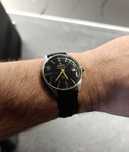 Zegarek Atlantic Worldmaster vintage czarny datownik, "murzynek"
