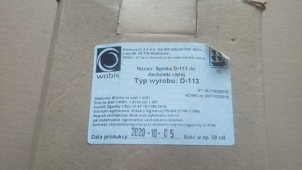 Spinka D-113 do dachówki ciętej