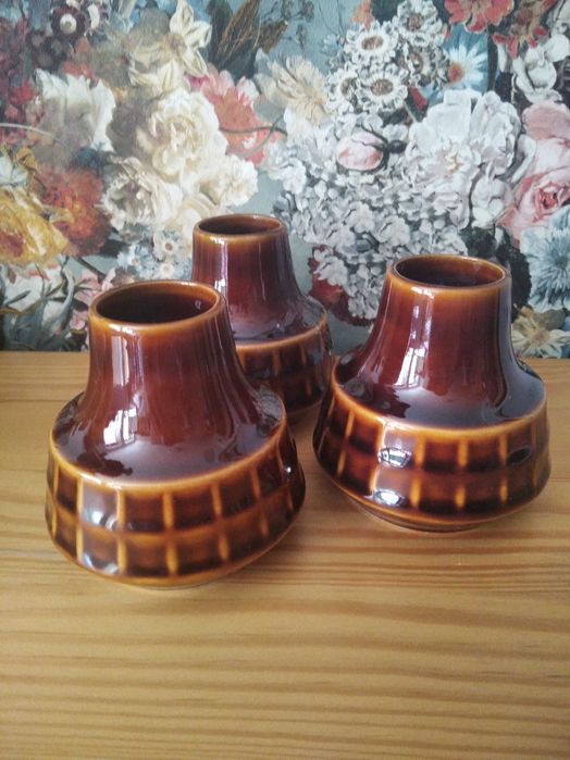 Wazon / świecznik PRL 3 sztuki